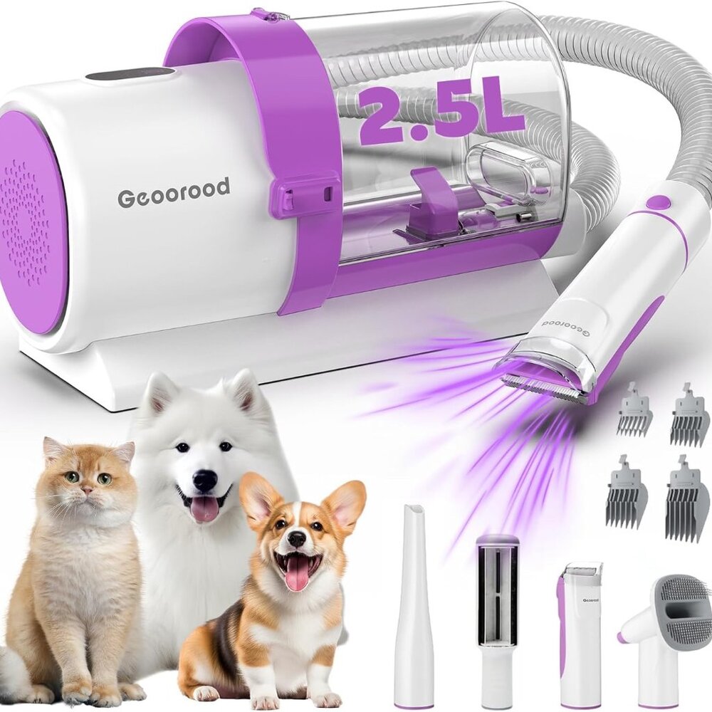 Geoorood Pet Hair Vacuum & Grooming Kit